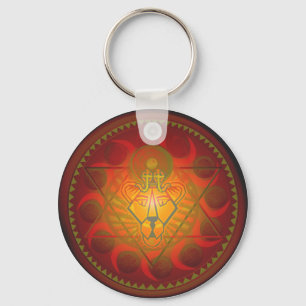 sekhmet solar hexagram keychain