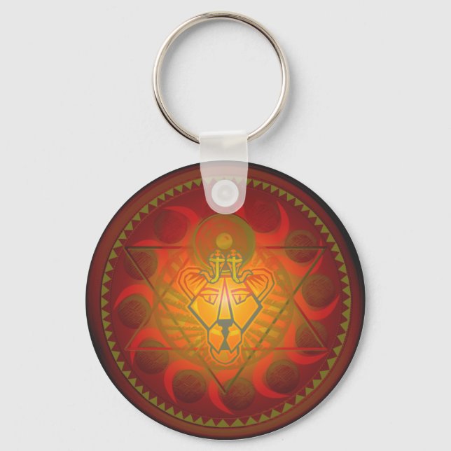 sekhmet solar hexagram keychain (Front)