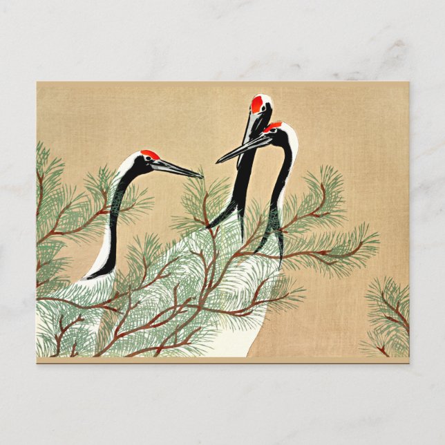 Sekka - Cranes from Momoyogusa Postcard (Front)