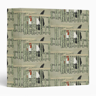 Sekka Roosters from Momoyogusa Japanese Art Binder