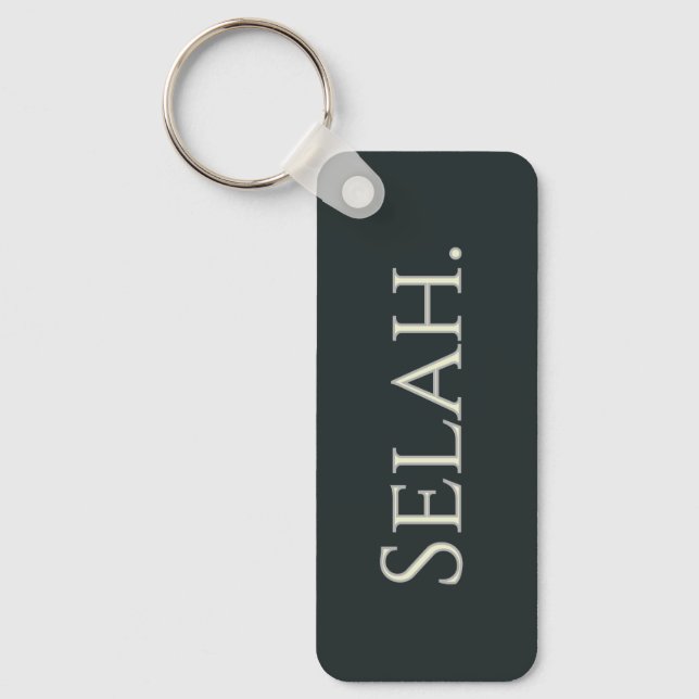 Selah Hebrew Word Custom Name  Keychain (Front)