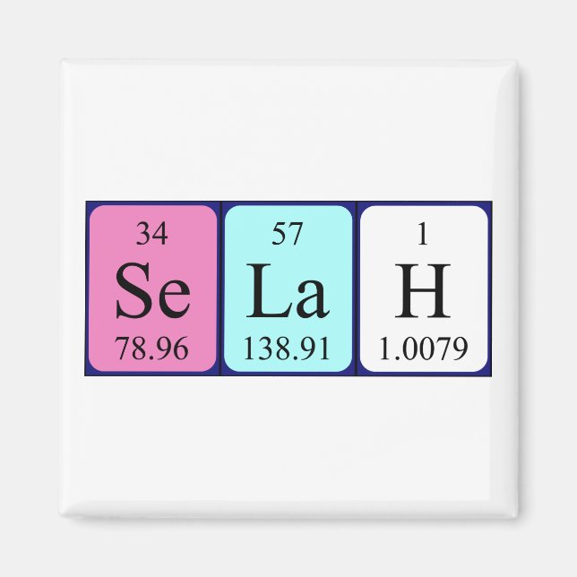 Selah periodic table name magnet (Front)