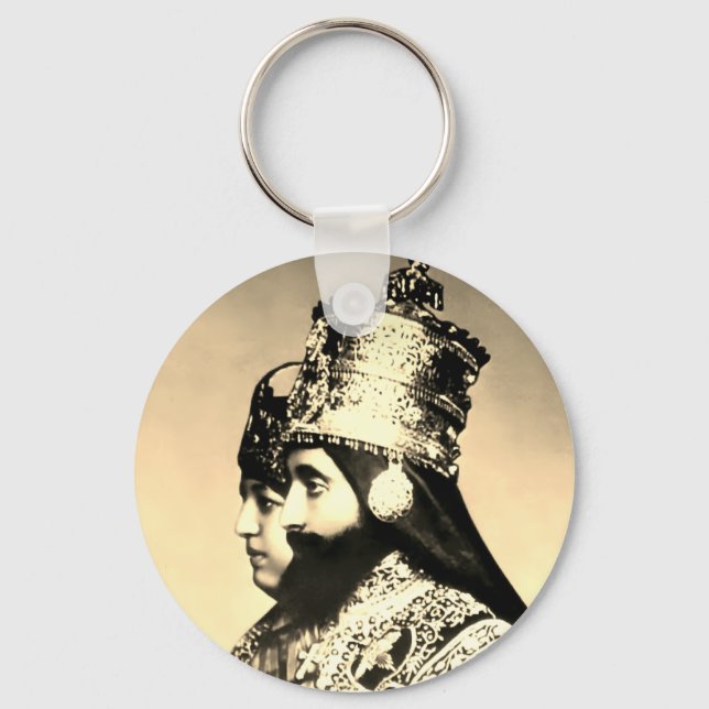 Selassie I Jah Rastafari Rasta Reggae Livity Roots Keychain (Front)