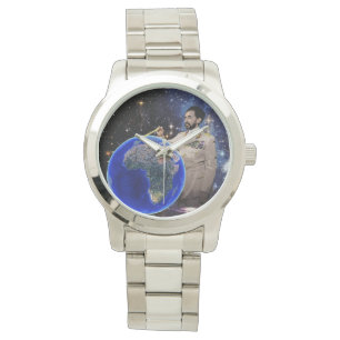 Selassie Rasta Reggae Ethiopia Mens Silver Watch