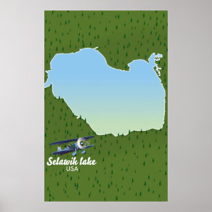 Selawik lake Alaska map Poster