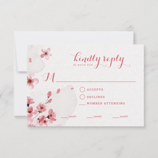 Sélection alimentaire Carte RSVP de mariage en fle (Devant)