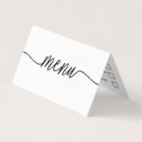 Sélection de menu simple noir et blanc moderne