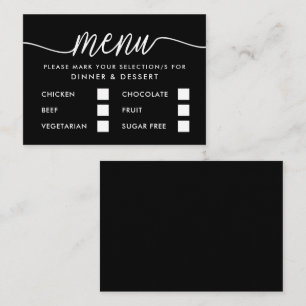 Sélection de menu simple noir et blanc moderne