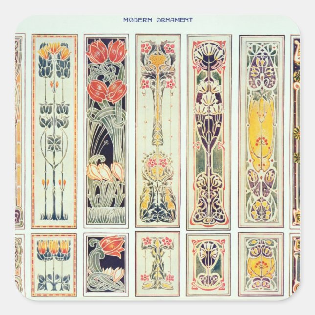 Selection of panel designs, plate IX from 'Modern Square Sticker (Front)