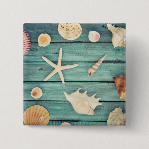 Selection Of Seashells 2 Inch Square Button