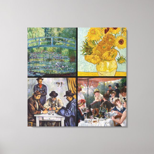 Selection of various impressionist masterpieces canvas print (Front)