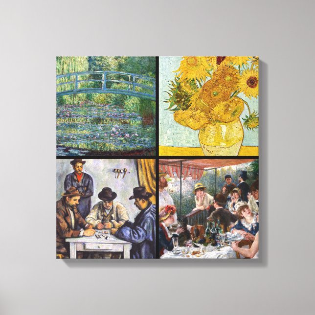 Selection of various impressionist masterpieces canvas print (Front)