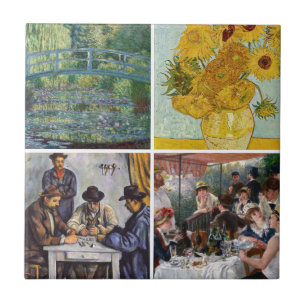 Selection of various impressionist masterpieces tile