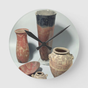 Selection of vases, Naqada I/II Period, 4000-3100 Round Clock