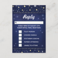 Sélections MENU RSVP Marine Blue Gold & White Star