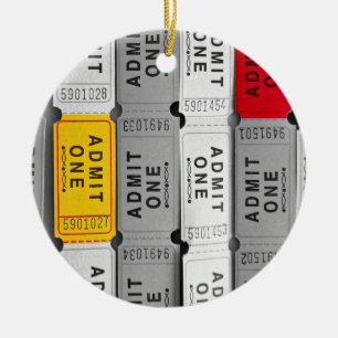 Selective Colour Ticket Ceramic Ornament