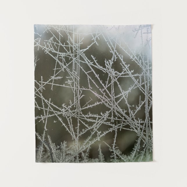 Selective focus of snowflakes tapestry (Front)