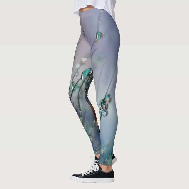 Selective Focus Photo of Dew of Water on Plant Leggings (Left)