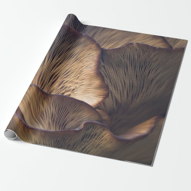 Selective focus photo of mushroom wrapping paper (Unrolled)