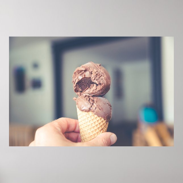 Selective focus photography of chocolate ice cream poster (Front)