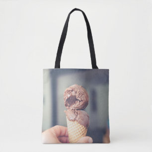 Selective focus photography of chocolate ice cream tote bag