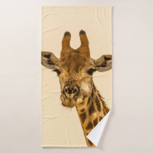 SELECTIVE FOCUS PHOTOGRAPHY OF GIRAFFE BATH TOWEL