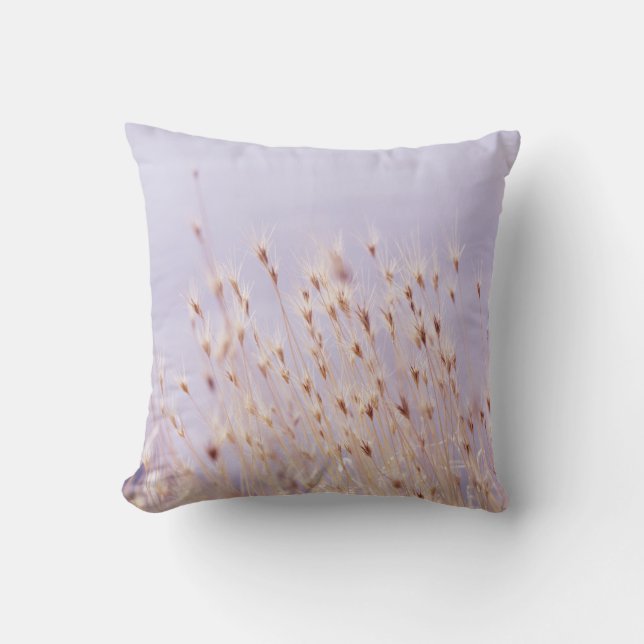 SELECTIVE FOCUS PHOTOGRAPHY OF GRASS FIELD THROW PILLOW (Front)