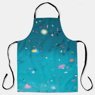 Selective focus photography of multicolored confet apron