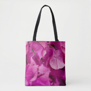 SELECTIVE FOCUS PHOTOGRAPHY OF PINK BOUGAINVILLEA TOTE BAG
