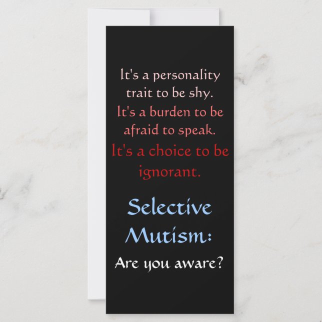 Selective Mutism Awareness (Front)