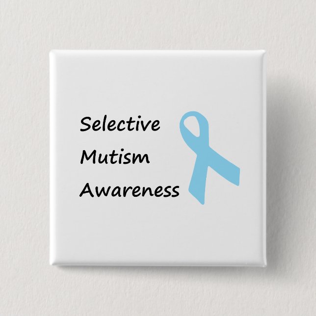 Selective Mutism Awareness 2 Inch Square Button (Front)