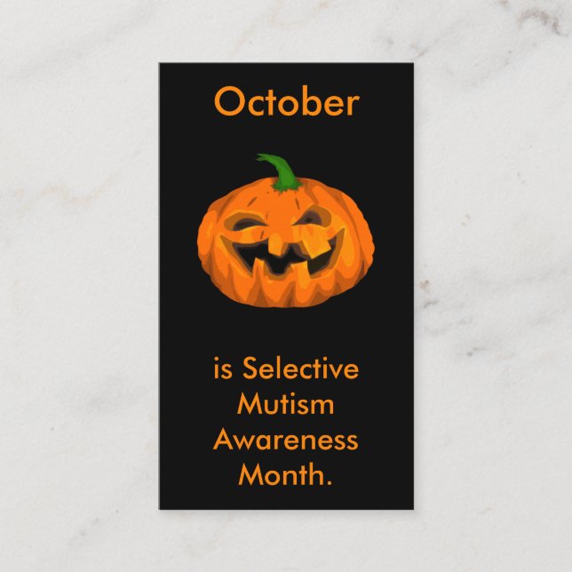 Selective Mutism Awareness Month Business Card (Front)