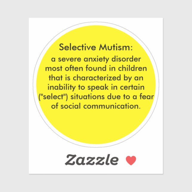 Selective Mutism Definition (Sheet)