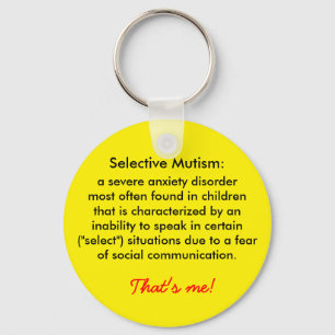 Selective Mutism Definition Keychain