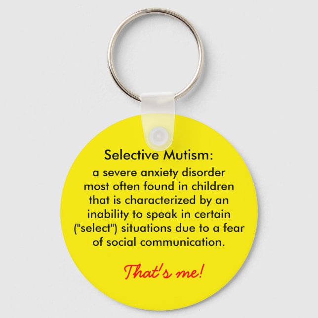 Selective Mutism Definition Keychain (Front)