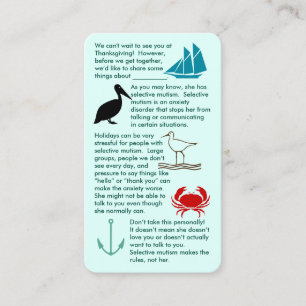 Selective Mutism Get Together Girl Business Card