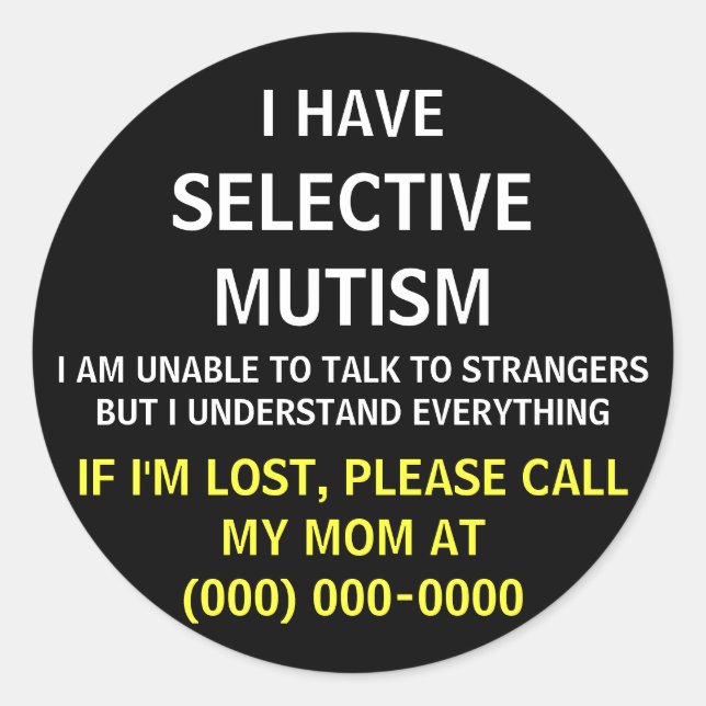 Selective Mutism Lost Sticker (Front)