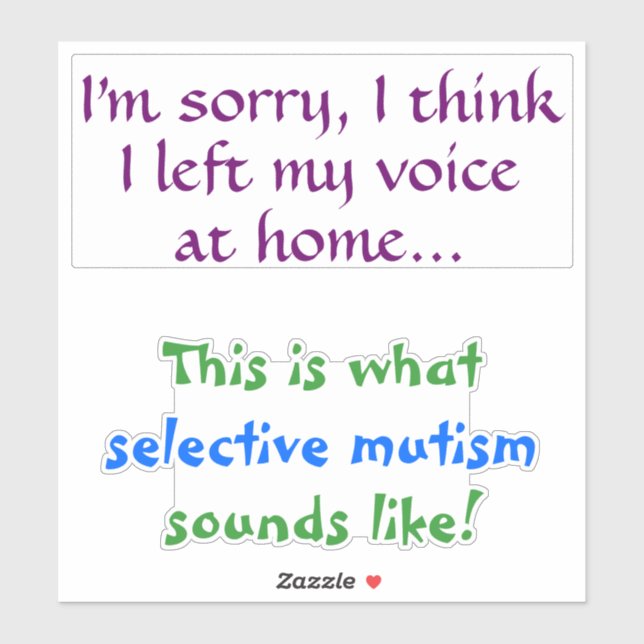 Selective Mutism stickers #3 (Sheet)