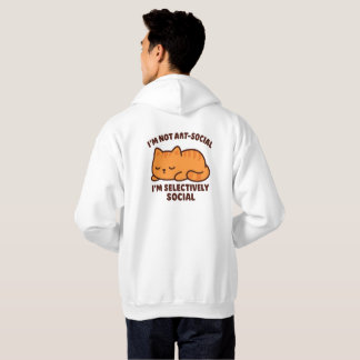 Selectively Social Cat – Cute Kawaii Sleeping Kitt Hoodie