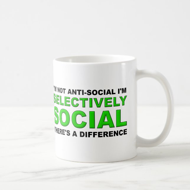 Selectively Social Funny Mug (Right)
