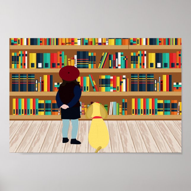 Selects a book to take to the kennel poster (Front)