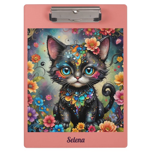 SELENA ~ Cute Black Cat ~ Clipboard (Front)