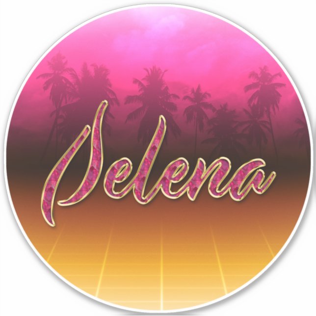 Selena First name golden pink sticker (Front)