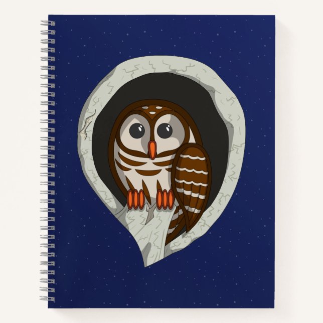 Selene the Owl Spiral Notebook (Front)
