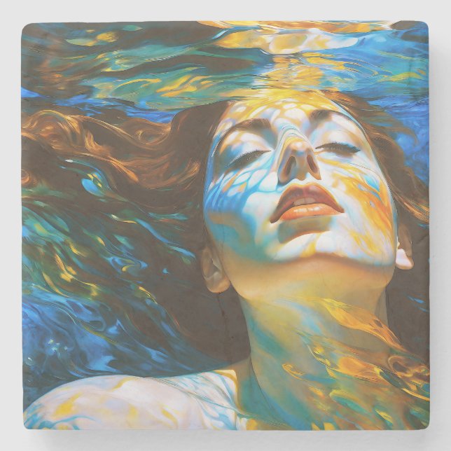 “Selene” - Women In Water Stone Coaster (Front)