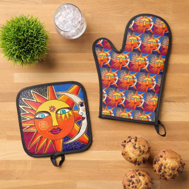 Selenelion Oven Mitt & Pot Holder Set (Top Down)