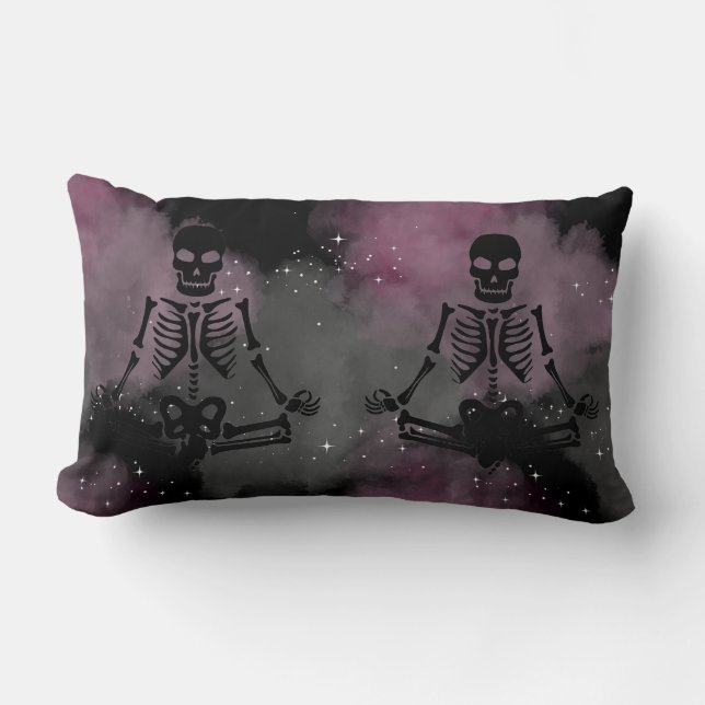 Seleton meditation lumbar pillow (Front)