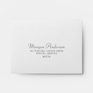 Self-Addressed Linen Floral Wedding RSVP Envelope