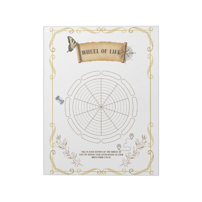 self-assessment, personal growth, life balance notepad (Rotated)