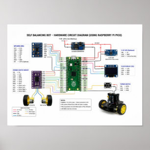 Self Balancing Bot Hardware circuit Diagram Poster
